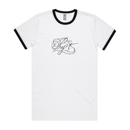 PRYVT 'Back to Reality' Australia Tour White & Black Ringer T-Shirt